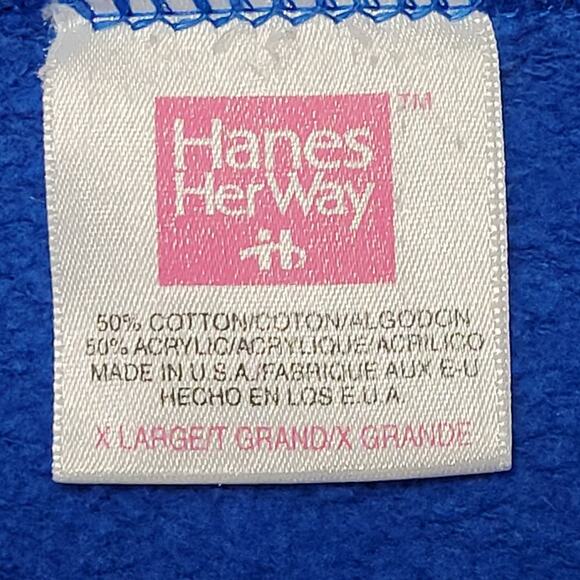 Hanes Her Way Blue Sequin Ugly Sweater Sz XL Holiday Kitschy Leaves Snowflakes - Picture 6 of 10